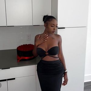 Black 2 piece skirt set